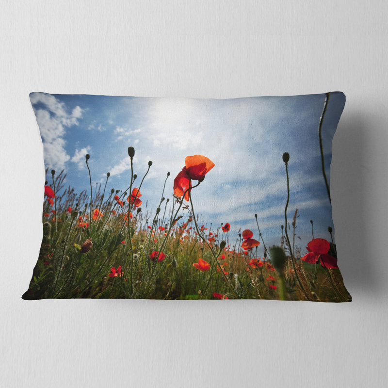 Coussin floral, Rectangulaire, 12 po x 20 po