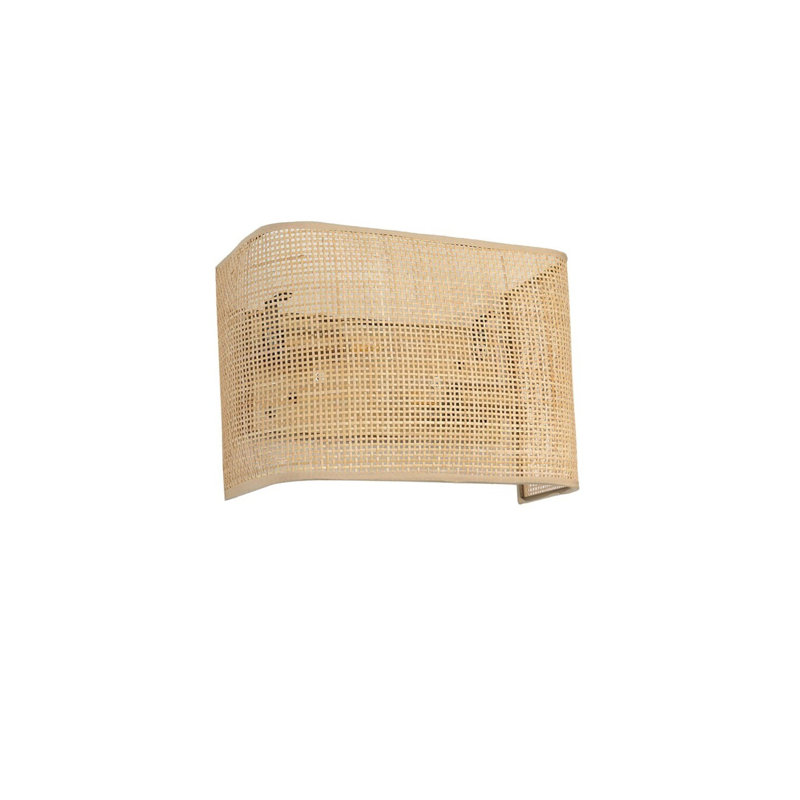 Chuan Stylish Wall Lamp with Metal Body & Bamboo Cap, Beige | Dimensions: 7.9 x 11.8 x 5.9 inches | E27 Socket, Max 40W | IP20 Rated, Perfect for Living Room or Bedroom | Modern Design & Durable Construction