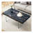 43.3"X23.6" Black Marble-Patterned MDF Coffee Table With Tempered Glass Legs.Suitable For Living Room.It Can Be Used Not Only As A Coffee Table But Also As A Side Table Or Display Stand.