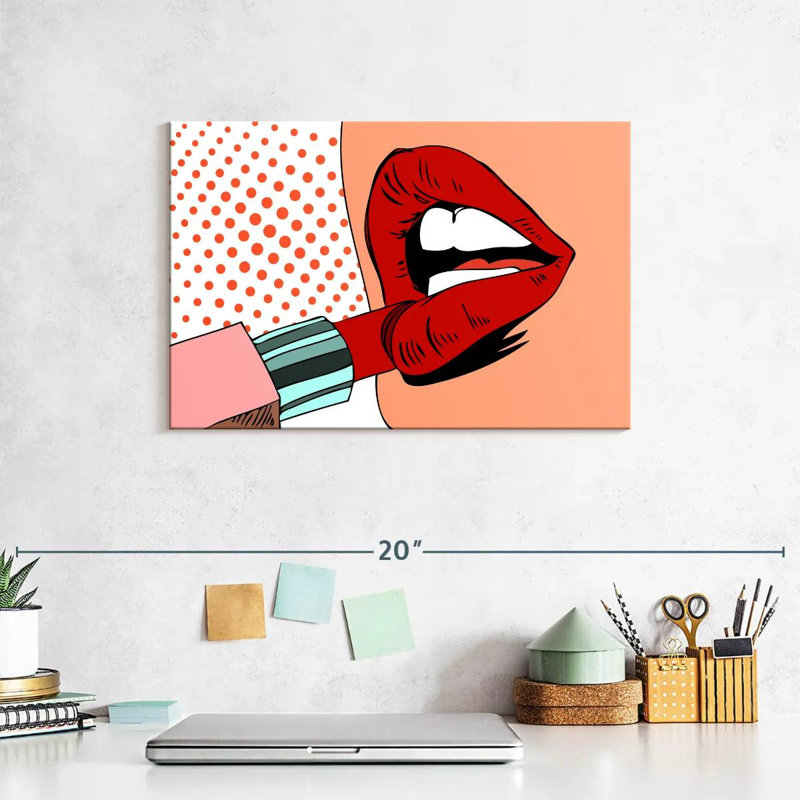 Shuttleworth Retro Pop Red Lips, 8" H x 12" W