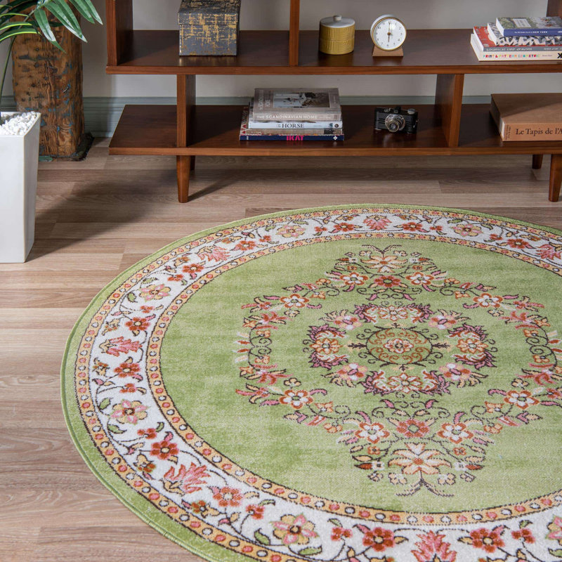 Oriental Green Area Rug, Rectangle 7'10" x 11'