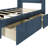 Solid Wood Upholstered Bed with Rectangular Headboard with 2 Drawer Side Storage-1451155007-1451155004
