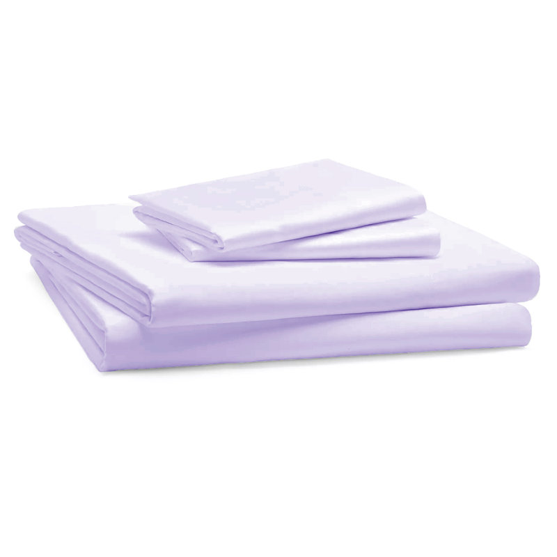 Bukurie Cotton Blend Percale Fitted Sheet, Single (3'), Lilac