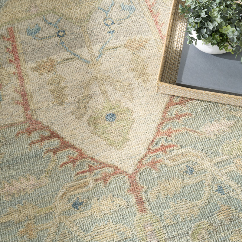 Tapis bleu clair rétro 8 pi x 10 pi Nourison Heritage Vine, Rectangulaire 8 pi x 10 pi