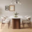 Table de salle à manger moderne 71 "ovale pour 6 personnes 71", blanc brillant fritté-2131562181