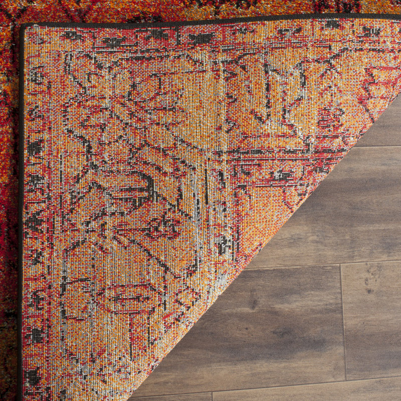 Scheinuk Oriental Orange Area Rug, Rectangle 8' x 10'