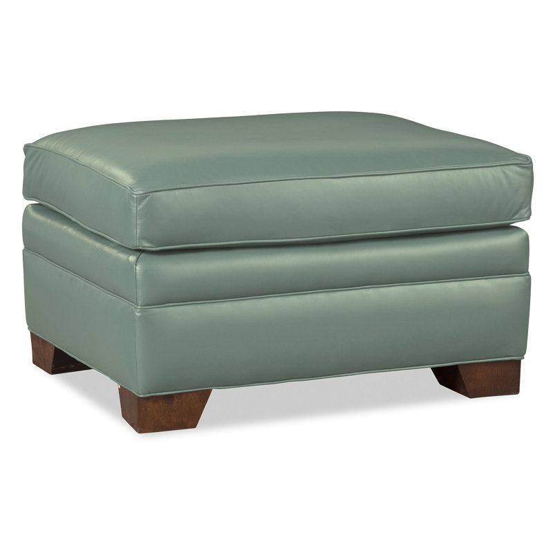 Niyan Upholstered Ottoman, Gray Genuine Leather