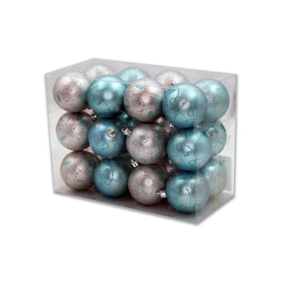 Arctic 24 Piece Loop Design Ball Holiday Shaped Ornament Set