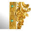 Miroir mural orné de 36 po de style baroque Louis XV avec couronne florale et accents verts - Grand miroir d'appoint de style rétro pour le vestibule et le salon