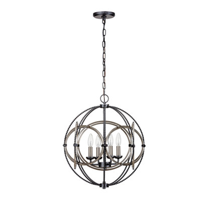 Ahsanul 4 - Light Dimmable Globe Chandelier