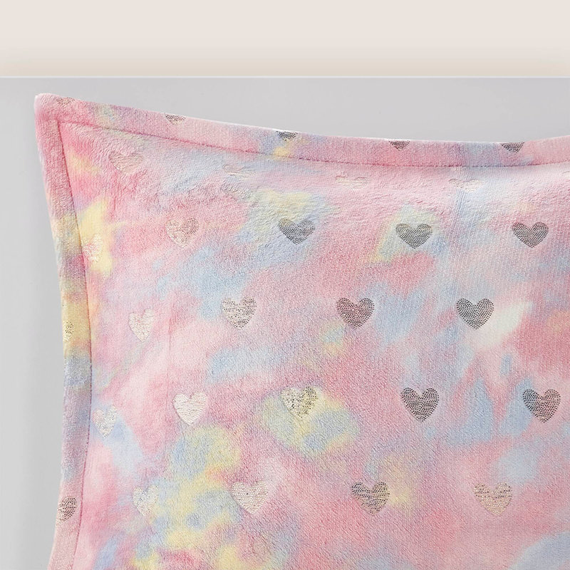 Ensemble d'édredon et d'oreiller en peluche à imprimé métallique, Housse de couette simple + 6 pièces supplémentai