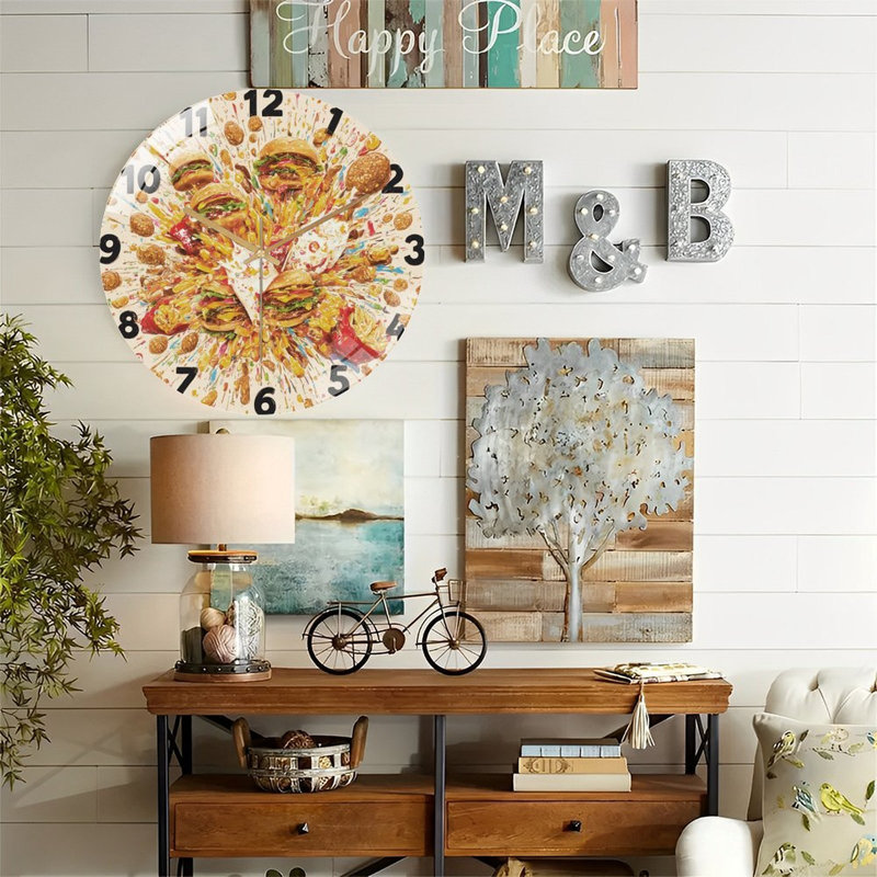 Horloge murale moderne en verre 12 po