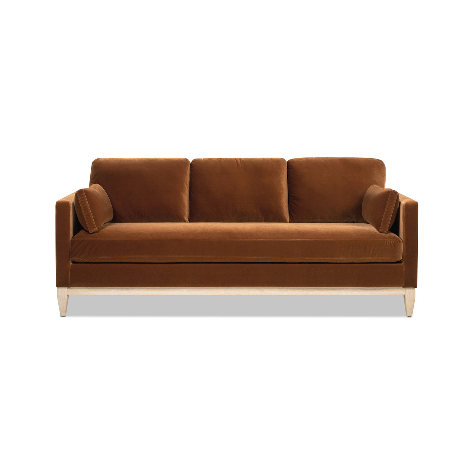 Pera 84'' Upholstered Sofa, Orange Velvet