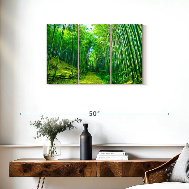 Alvord Green Bamboo Pathway, 20" H x 33" W