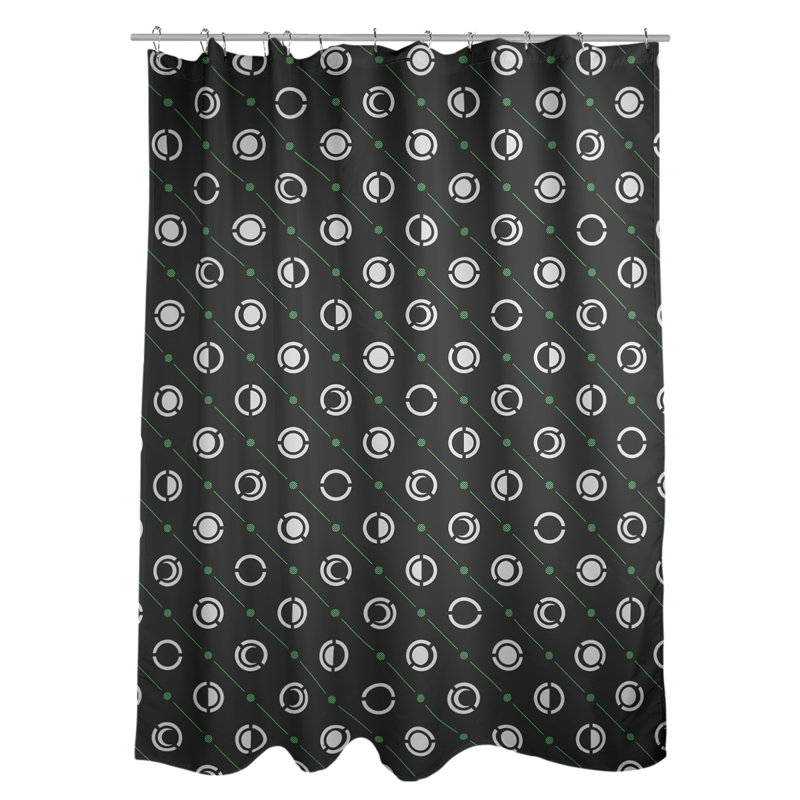 Rideau de douche à phases simples classic moon Noira Gothard, Vert