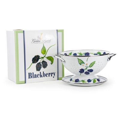 Golden Rabbit Enamelware Blackberry Colander Set