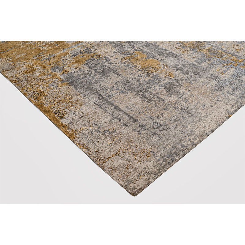 Hand Knotted Abstract Area Rug, Rectangle 8' x 10'