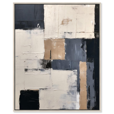 Charcoal Shapes II Canvas Blue Abstracts by Art Remedy