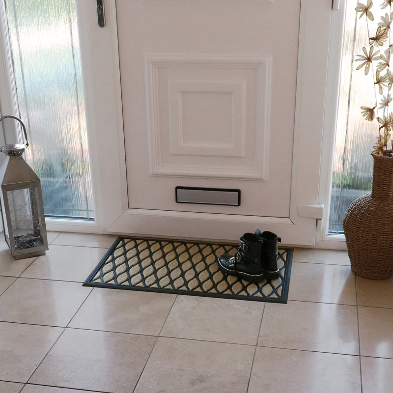 Vienna Non-Slip Geometric Indoor Doormat, Rectangle W45 x L75 cm