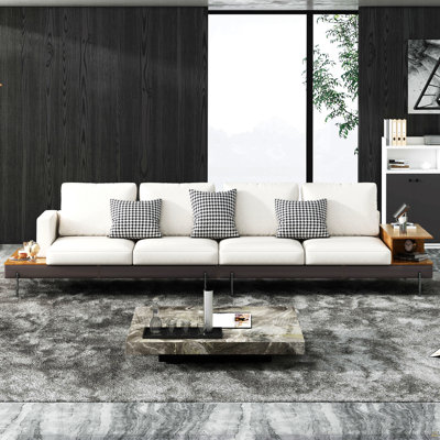 Luxury Sofa/Fabric Sofain Living Room Left And Right Interchangeable/Four Seat Sofa/Off-White
