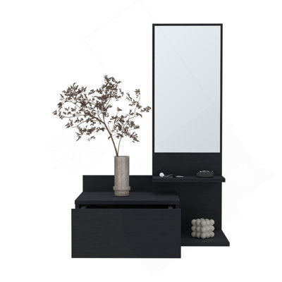 Floating Hallway Cabinet Lowell, Living Room, Black