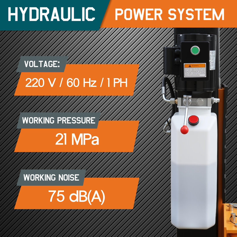 12,000 lbs Two-Post Car Lift – Overhead Hydraulic Vehicle & Truck/SUV Hoist with 2+3 Adjustable Arms, 220V 60Hz 1-Phase