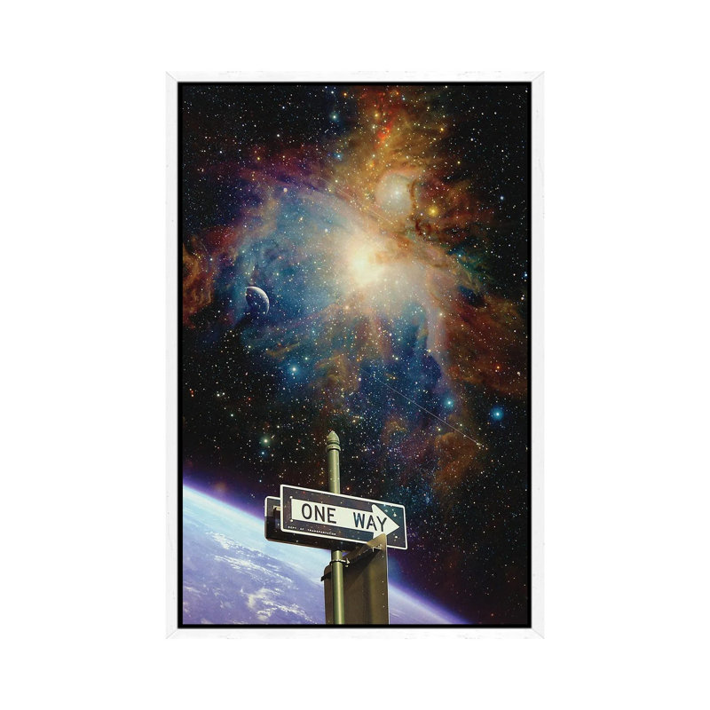 One Way by Nicebleed - Print on Canvas, 66.04cm H x 45.72cm W x 3.81cm D, White Framed