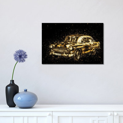 Golden - Classic Car by Philippe Hugonnard - Wrapped Canvas Print