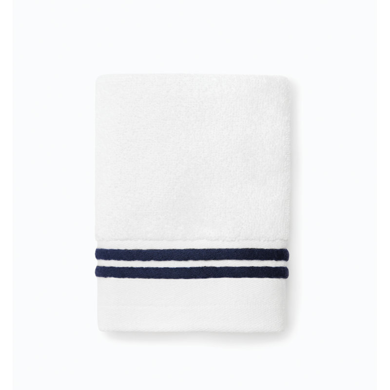 Aura Washcloth, White/Navy