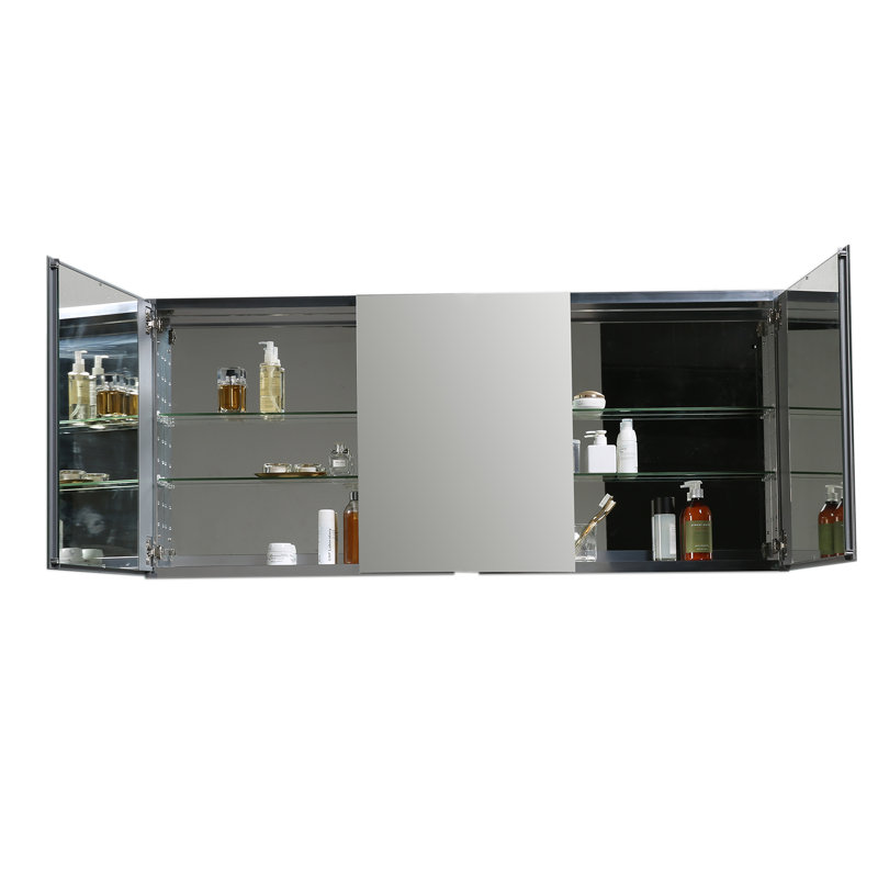 Ensemble de meuble-lavabo double 63 po avec miroir Kori, Noyer