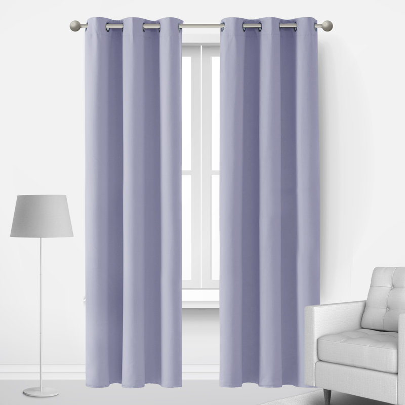 Lionel Room Darkening Curtain Single Panel, Light Purple, 42" W x 63" L