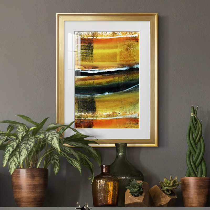 Desert Night II - peinture encadrée, Or, H 18,5 po x l 24,5 po x P 1,5 po