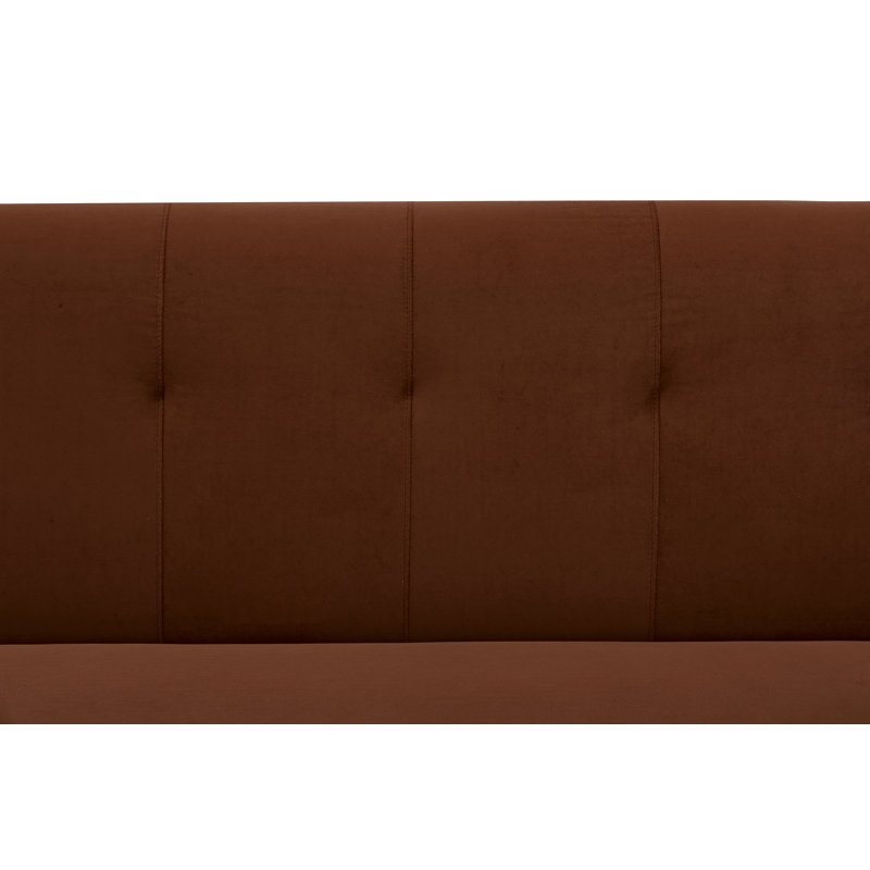 Anrey 3 Seater Velvet Sofa Bed, Brown
