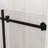 44" - 48" Adjustable Width Sliding Shower Door, 6mm Tempered Clear Glass, Splash Proof Technology, Modern Design For Bathroom Glass Door With 1/4" (6mm) Stainless Steel Rollers, Matte Black Finish,