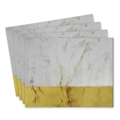 Golden Shine Polyester Chandrine Set of 4 | Home Decor