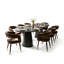 Ensemble de table de salle à manger extensible Modern 47 "à 83" avec chaises rembourrées en velours-1371816989-1371816988