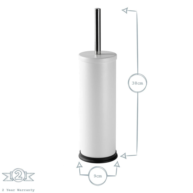Harbour Housewares - Round Toilet Brushes with Holder, Matte Black