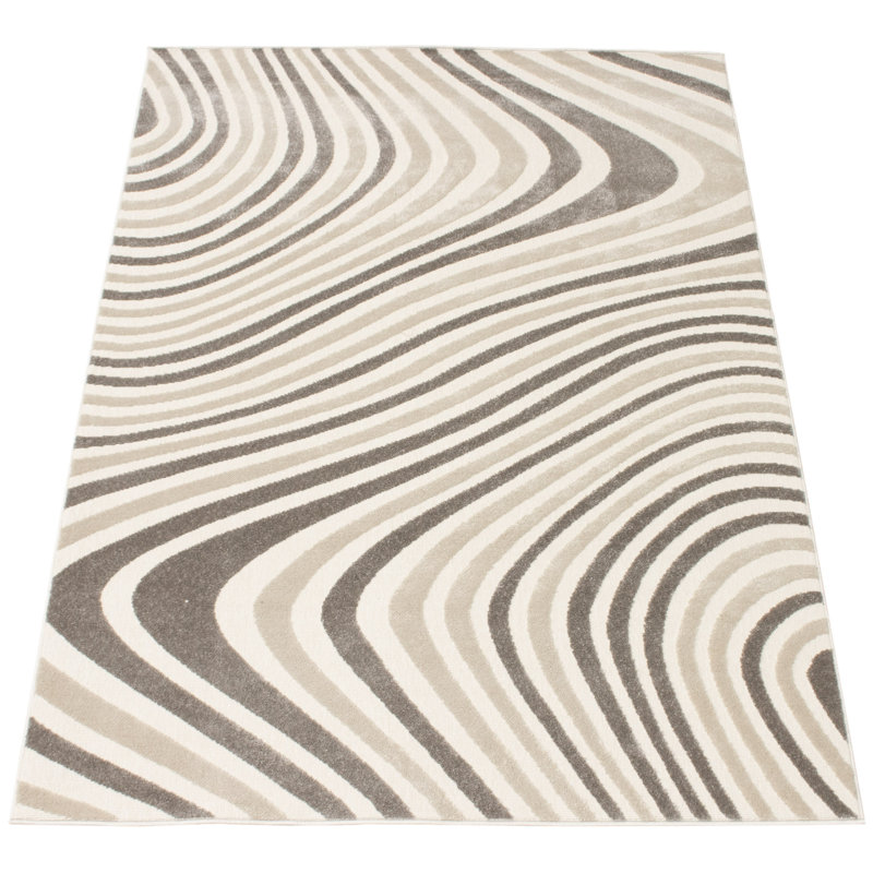 Ensemble de tapis gris / ivoire Cobb, Rectangle 4 pi 7 po x 6 pi 7 po