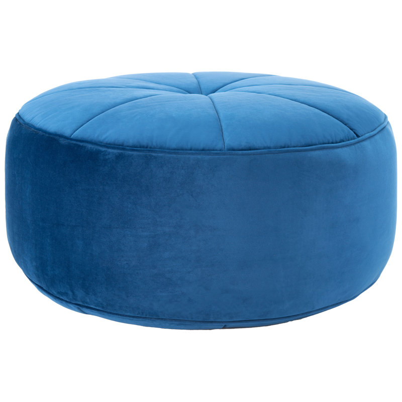 Repose-pieds capitonné en velours de 28,3 po de largeur, Velours bleu marine