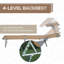 Chaise de plage stable avec fonction pliable - abat-jour brun clair et réglable