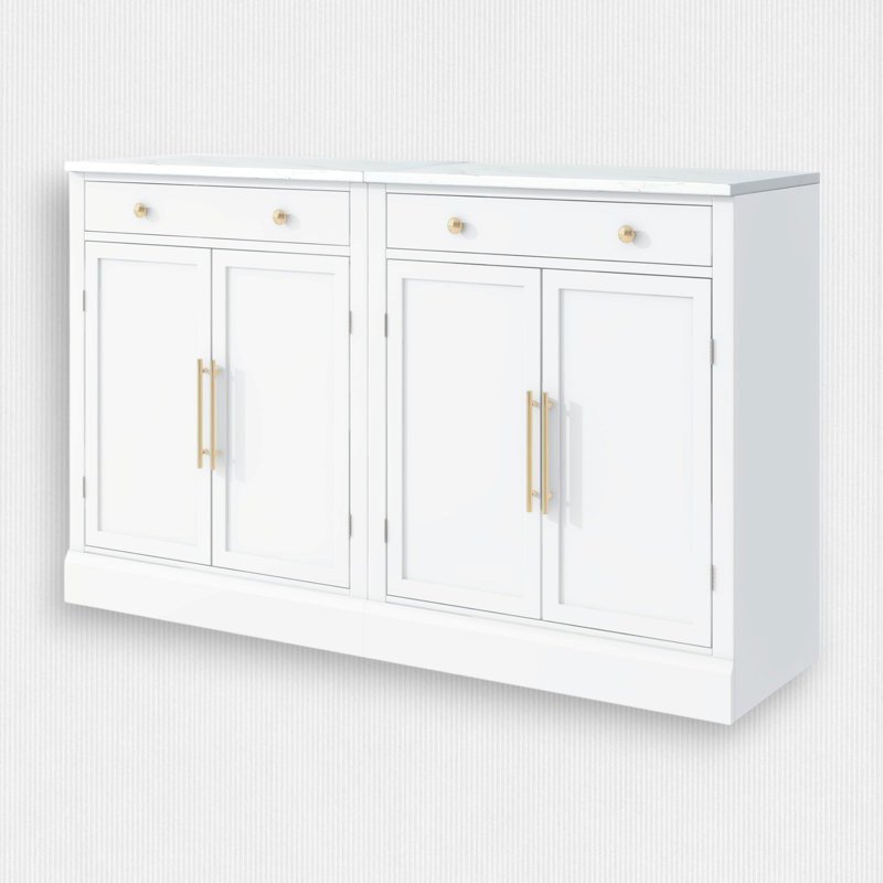 Buffet 28,7 po (ensemble de 2), Blanc
