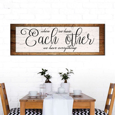 Each Other Couples Quote Wall Sign Canvas Print