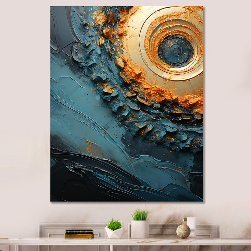 Desert Mirage Vortex II - Abstract Spirals Wall Decor, Toile tendue, 40" H x 30" W