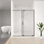 Semi-Frameless Sliding Shower Door, Clear Tempered Glass,Cut Adjustable Width 4"