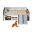 Bed Frame With Storage Shelf, Wooden Bed With Slide And Ladder, Guardrail-376879362
