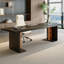 Bureau moderne et simple en bois massif noir et bureau créatif-288452323