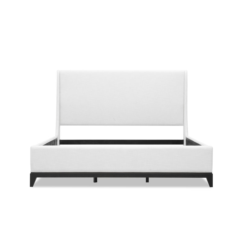 Lit plateforme tapissier Mya, Noir, Grand