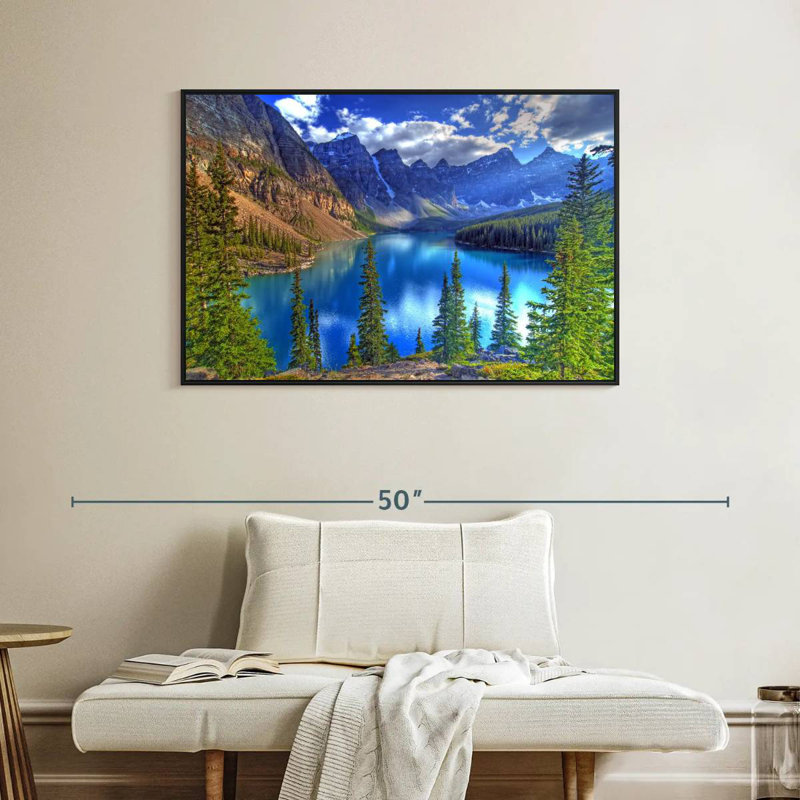 Lac Banff, Cadre flottant noir, 40 po x 27 po