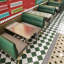 Banc rembourré en similicuir de style industriel