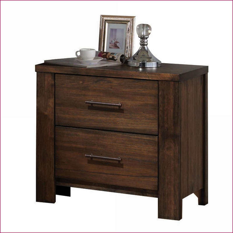Table de chevet 2 tiroirs Rustic Oak
